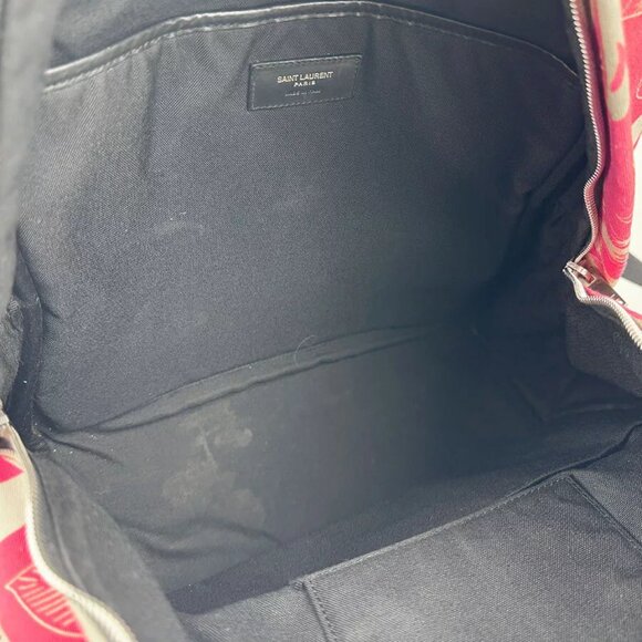 Auth SAINT LAURENT Backpack Red/Black Nylon Canvas/Leather - z4057 - Picture 5 of 16